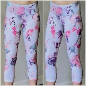 Lululemon Wunder Under Blurr Blossom crop leggings size 6
